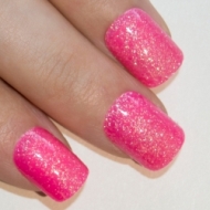 bling-art-false-nails-french-manicure-pink-fuschia-gel-glitter-medium-24-tips-uk